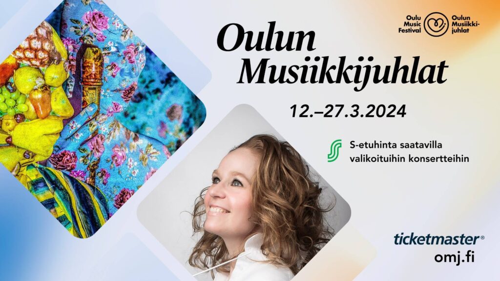 Oulun Musiikkijuhlien valikoituihin konsertteihin on saatavilla edullinen S-etuhinta! 10 OMJ2024 Arina Sisanaytot 1920x1080px