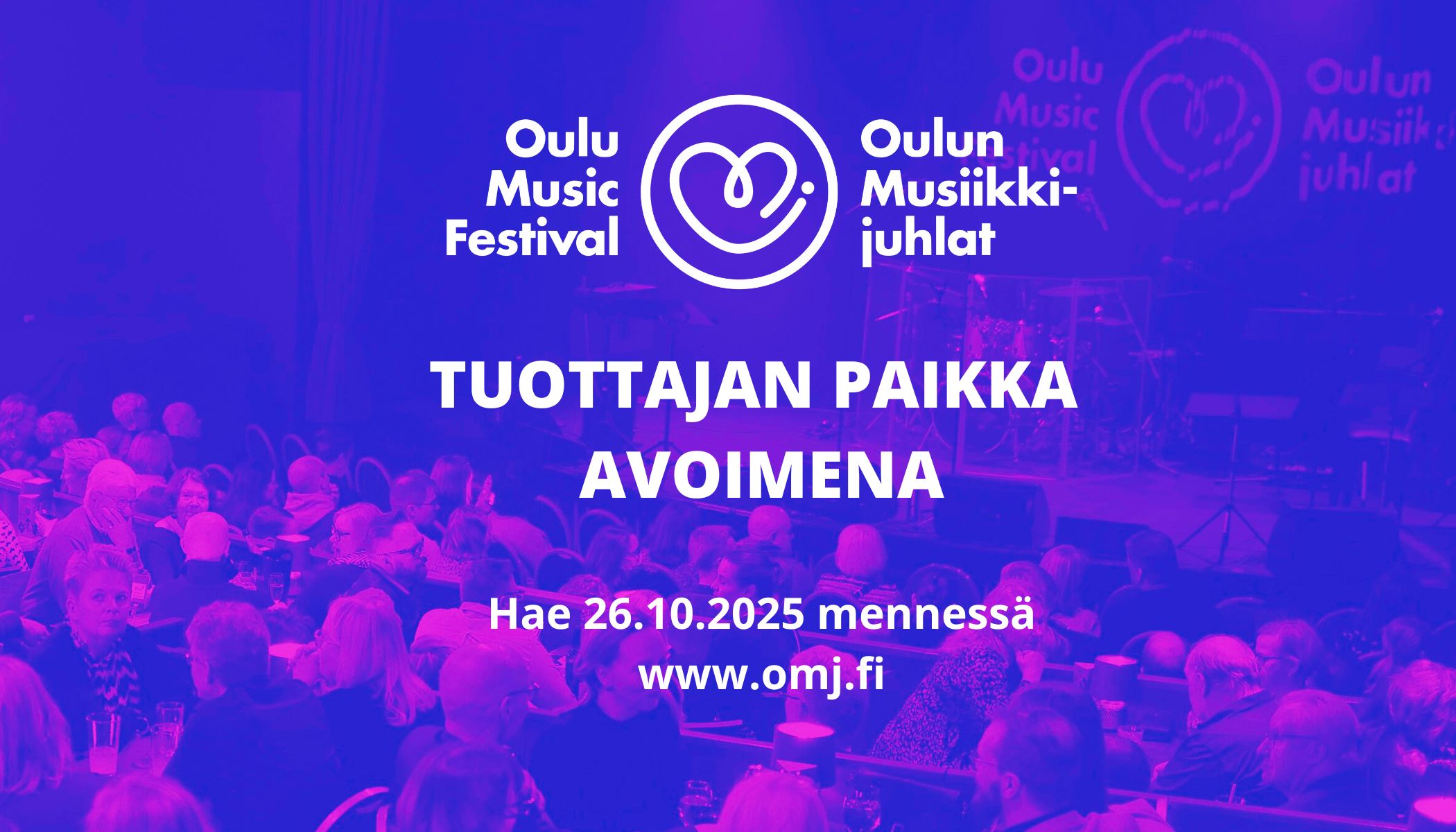 Oulun Musiikkijuhlat hakee tuottajaa – avoin työpaikka